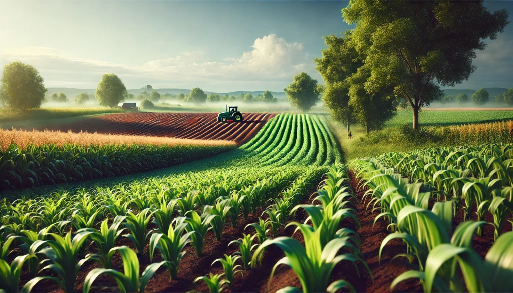 agricltural land with lush green crop