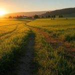 A wide view of lush green farmland under clear skies, symbolizing farmland as collateral for agricultural loans or investments.